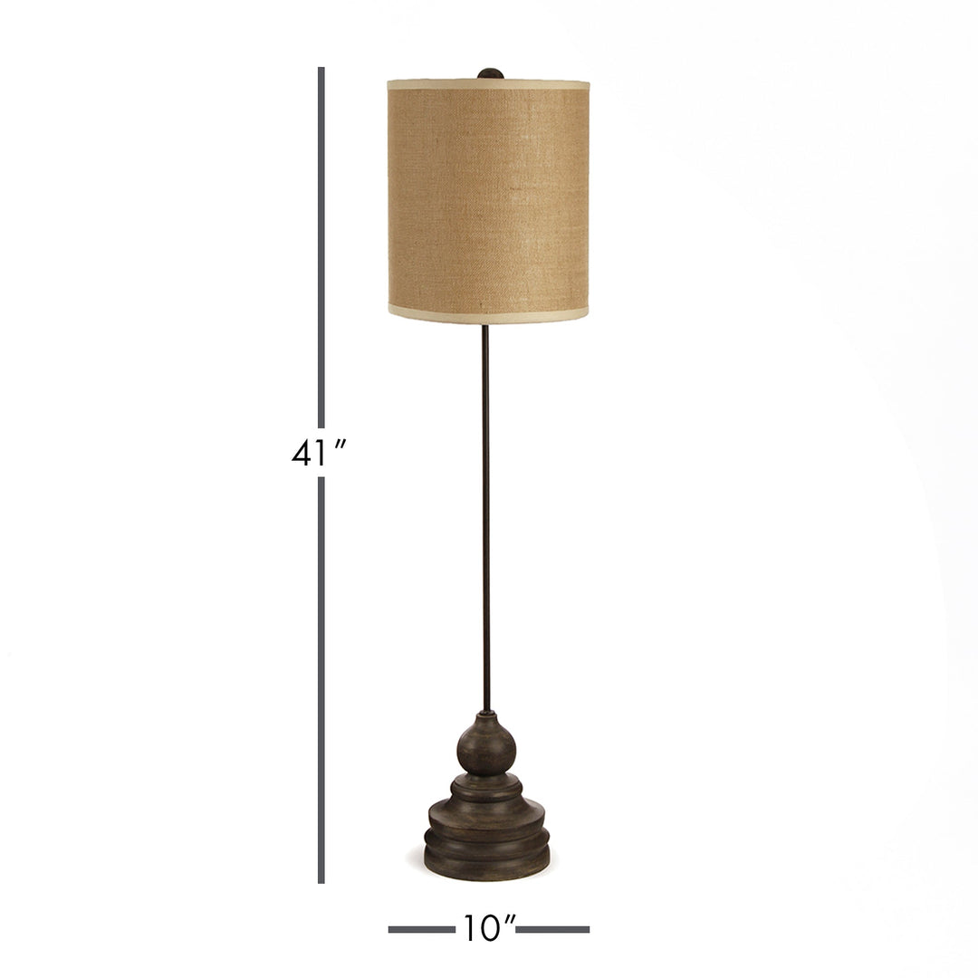 Tall Distressed Black Table Lamp