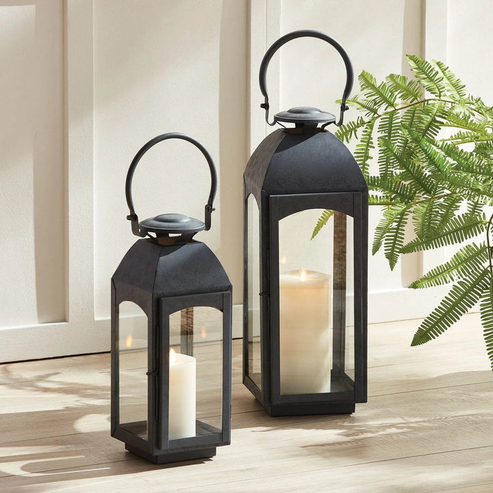 Antoinne Outdoor Gray Lantern Large - Delamere Design
