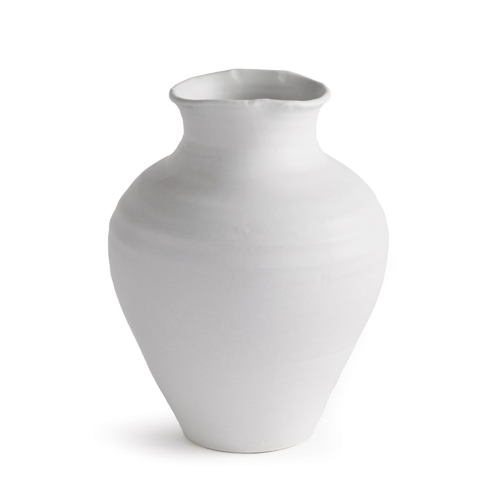 Medium White Terracotta Vase Matte Glaze Hand Thrown Pottery