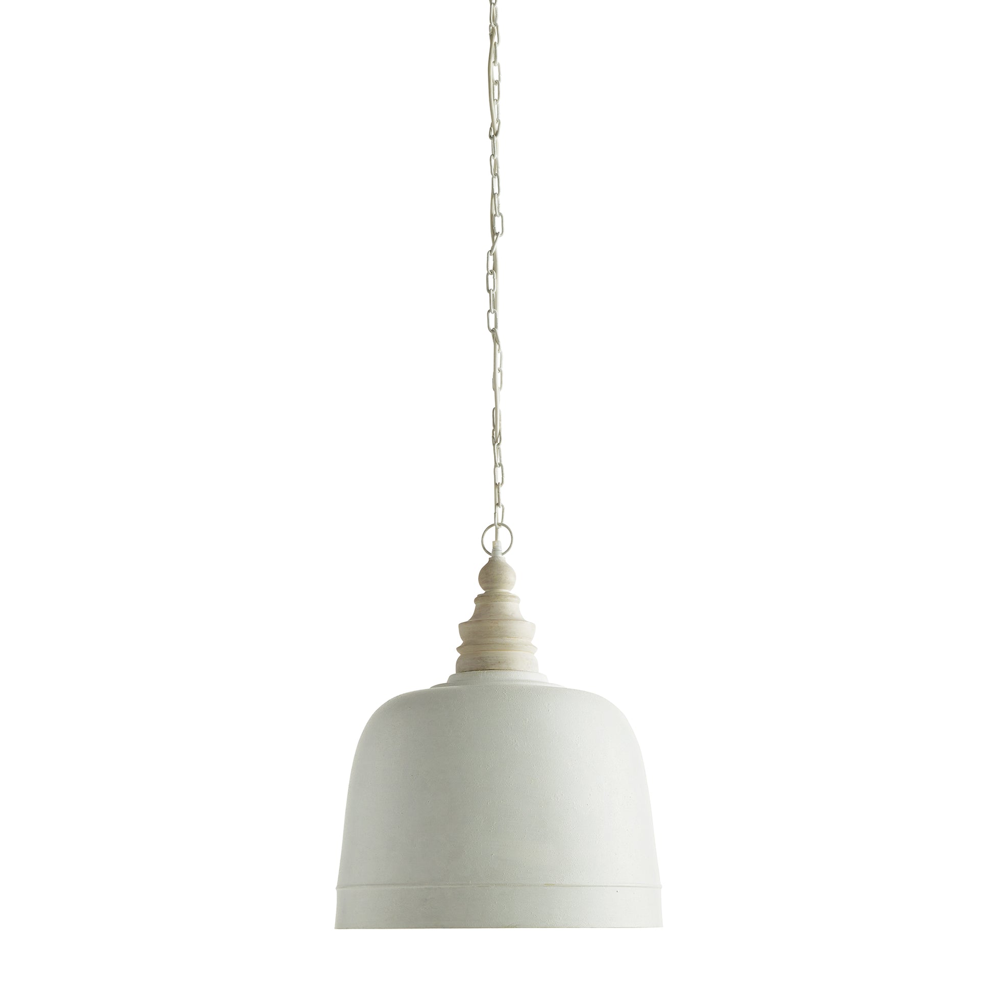 This utterly grand white matte pendant with golden interior lining strikes the perfect balance. And the carved wood detail adds a warm, natural touch. Illuminate the entryway, hall or kitchen table in sophisticated style.