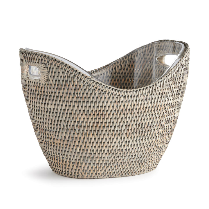 Burma Gray Wash Rattan Beverage Tub