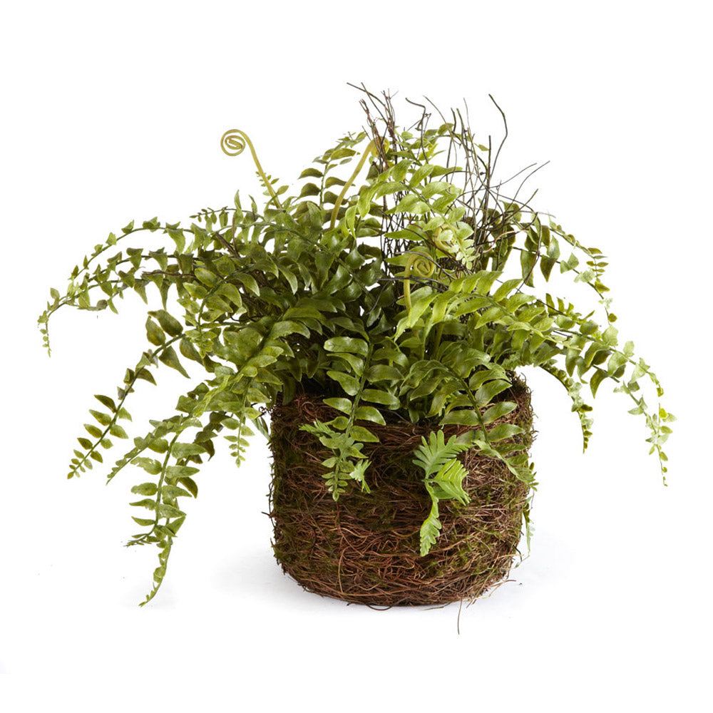 Boston Fern Rustic Artificial Flora Drop-In 12"