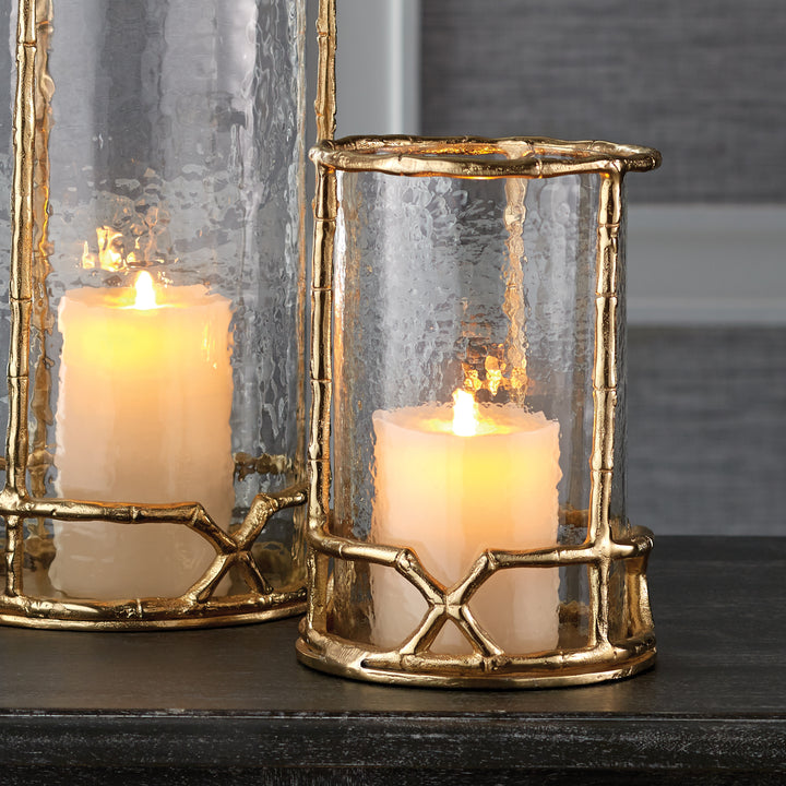 Gold Hurricane Candle Holder 10.5"