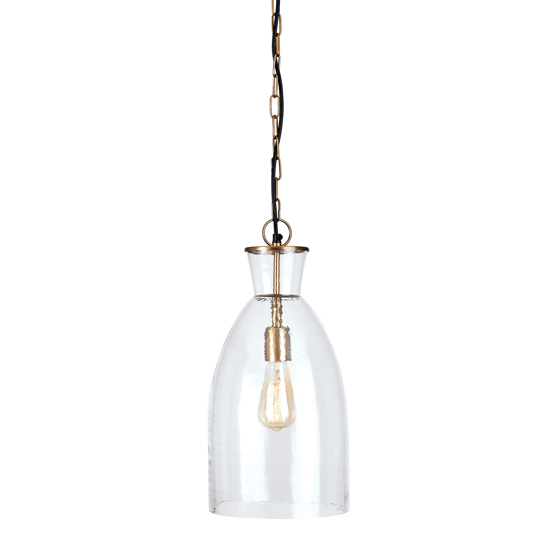 In a classic mix of warm brass and seeded glass, the Belle pendant light is a traditional fixture. Over an island, in an entry or foyer, a solid choice. Expertly crafted with a blend of warm brass and seeded glass, the Belle pendant light combines traditional design with modern materials.