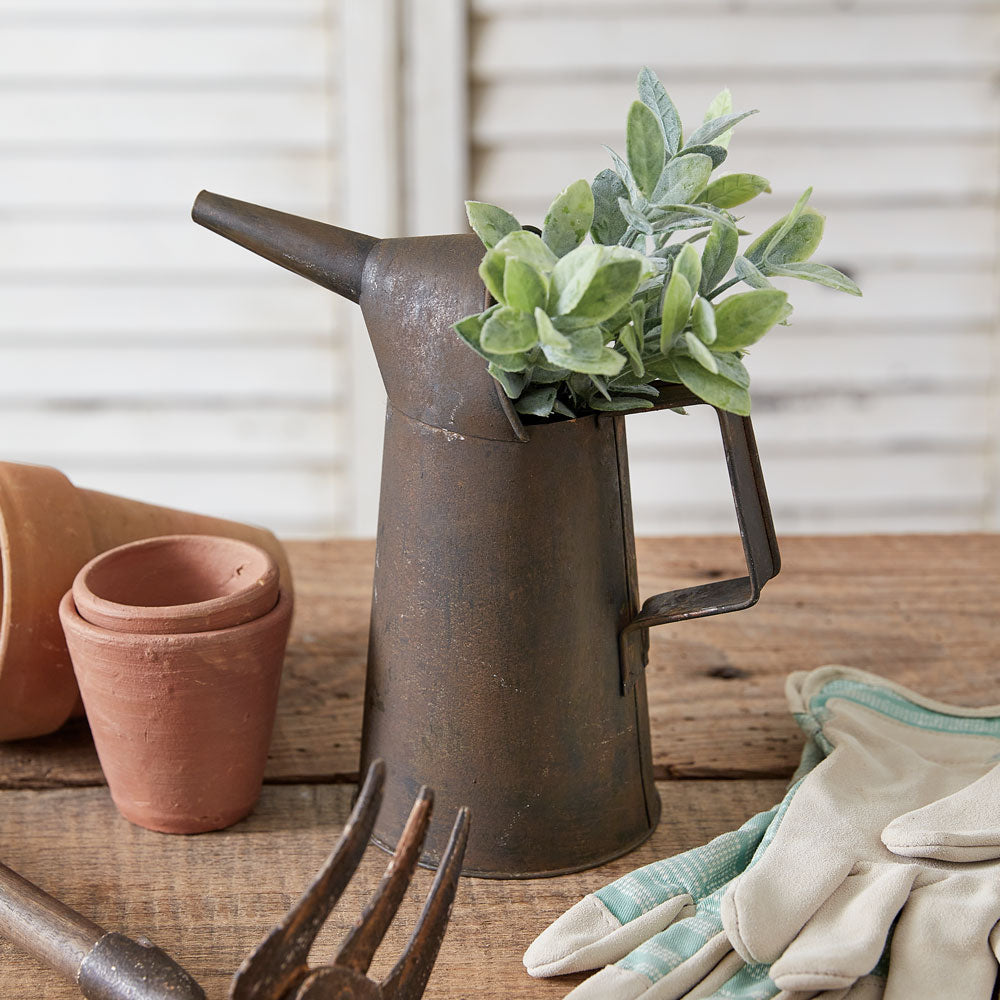 Antique-Inspired Oil Can Pitcher - Rustic Charm for Your Home Decor