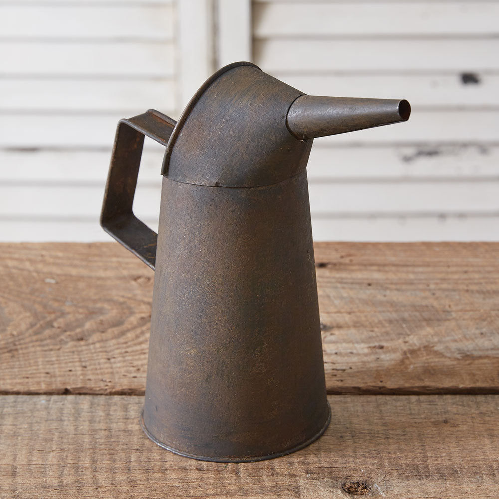 Antique-Inspired Oil Can Pitcher - Rustic Charm for Your Home Decor