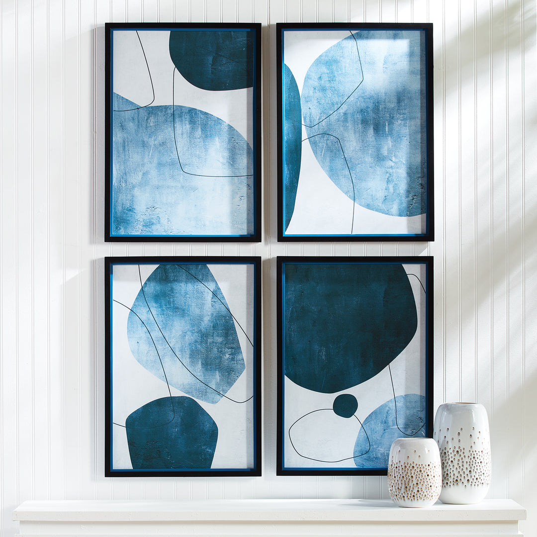 Abstract Ecliptic Wall Prints, Set Of 4