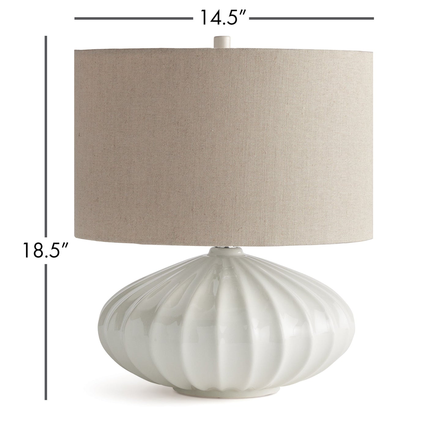 Crafted with intricate detail, the Lillet White Table Lamp boasts a curved ceramic base that sets it apart. Its grand scale and sweeping design make it a striking focal point in any transitional space. Unique, versatile, and elegant, this table lamp is a must-have for any lighting enthusiast.