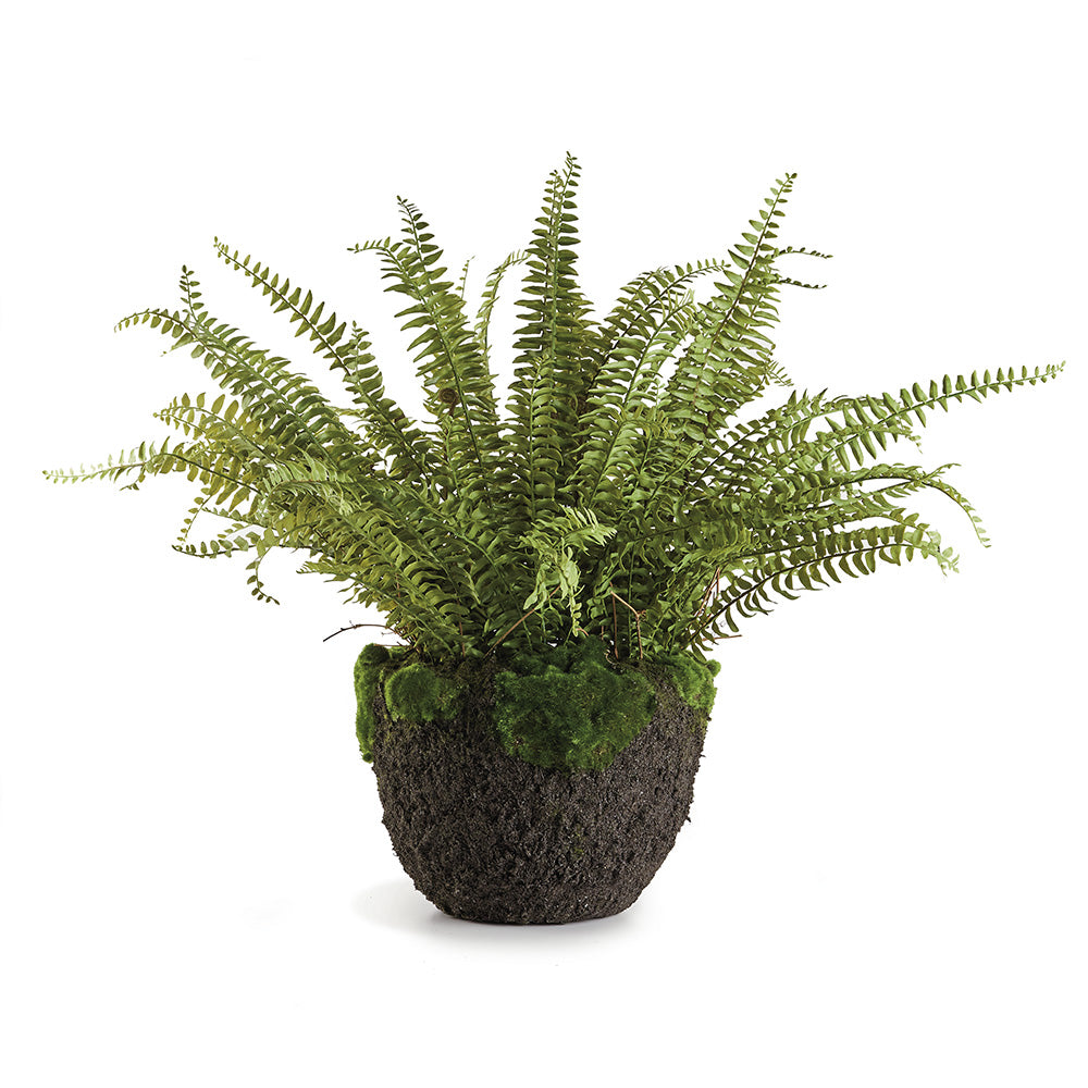 100% realistic- an absolutely perfect copy of the Grand Boston Fern. So authentic you have to remind yourself not to water it.