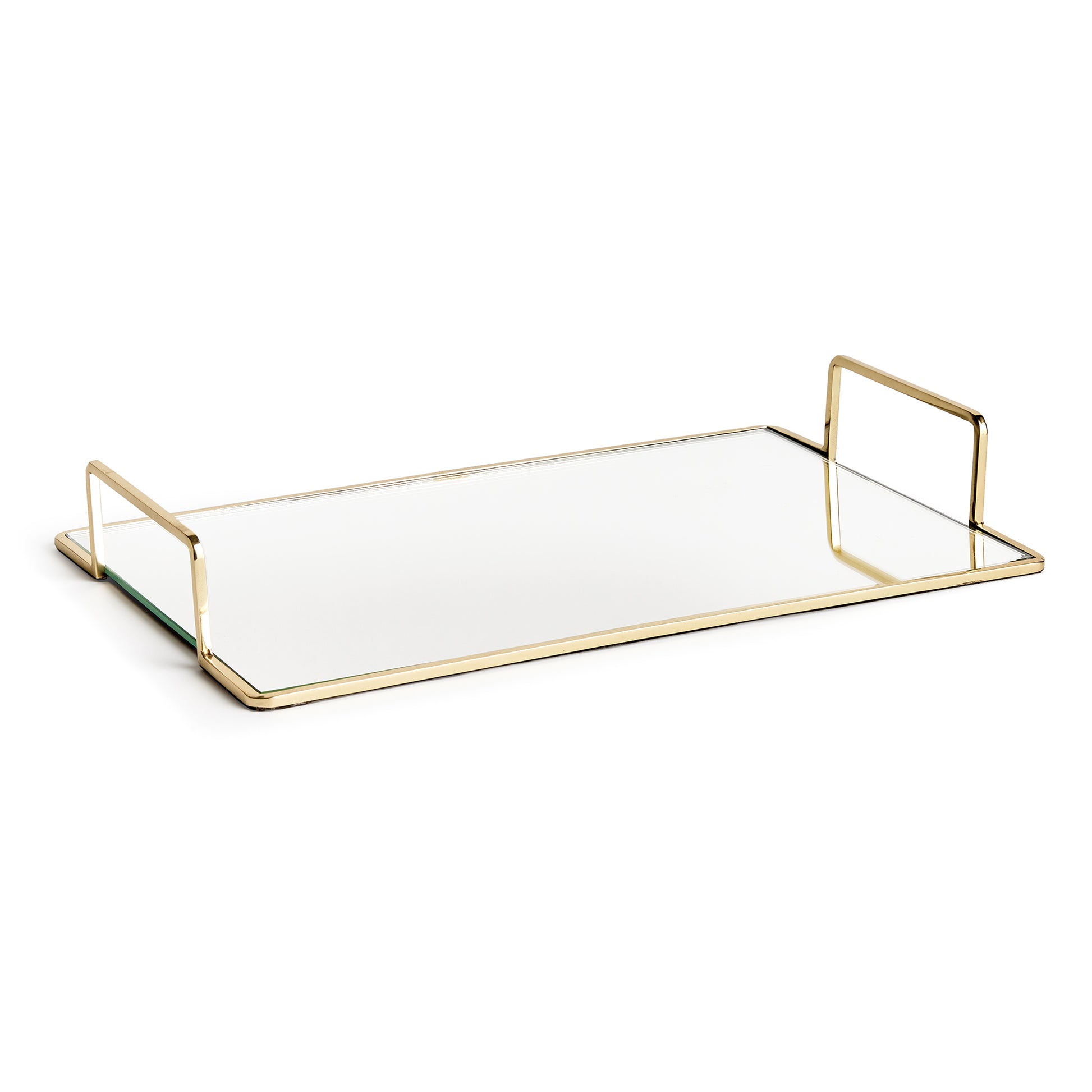 Smooth and streamlined, this mirrored tray is a clean and modern accent. Add to ottoman, side table or even the kitchen counter for a sleek look.