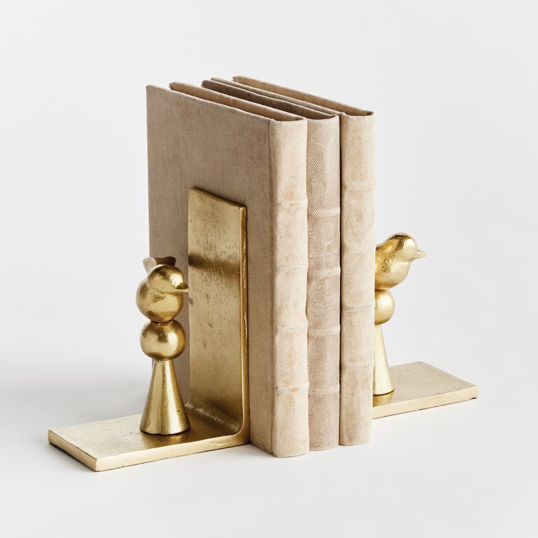 Bird Bookends in Gold, Set Of 2