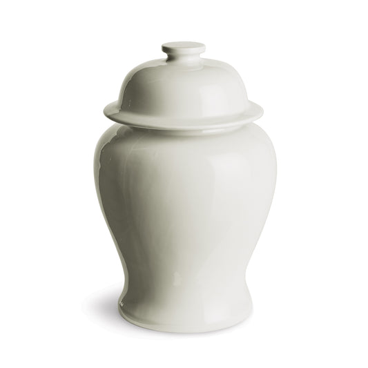 Koa White Wide Lidded Ginger Jar Small