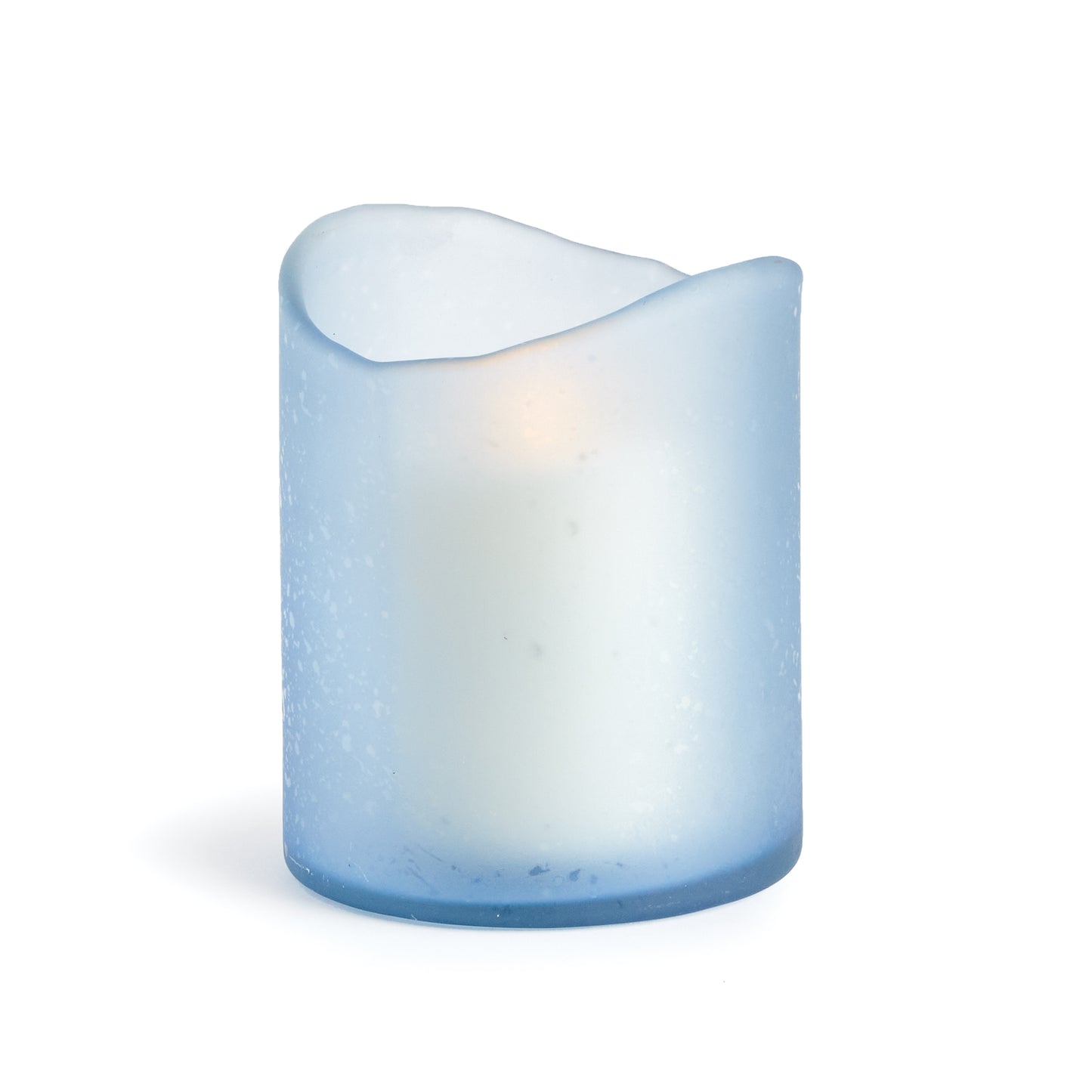 Delight in the detail, this stunning hurricane features a naturally uneven melted edge and frosted glass. Paired with a candle, it emits a soft light that is sure to create a soothing ambiance.