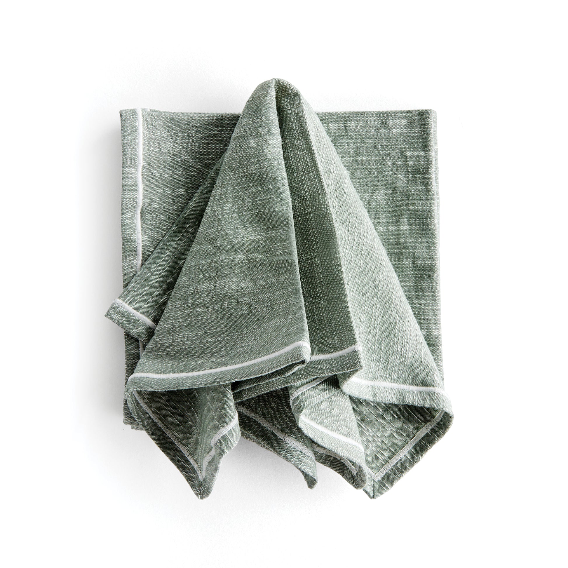 Bring a touch of softness to the table with this set of four cotton napkins. Beautiful in tone and texture, the verdant green is designed to add a pop of signature color to your tablescape.