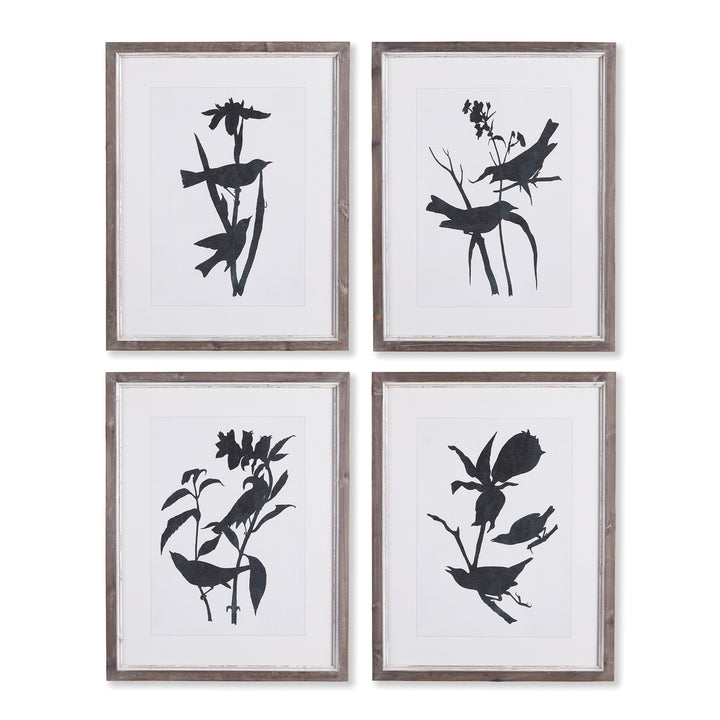 Bird Silhouette Prints, Set Of 4