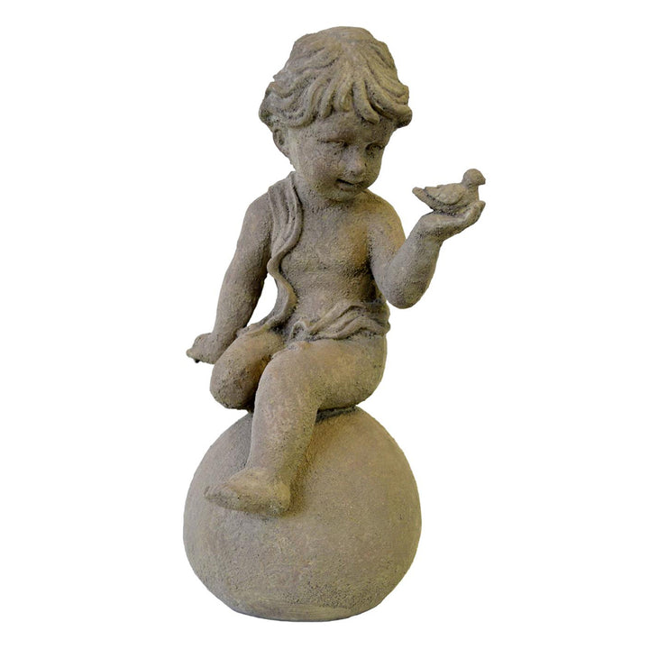 Garden Cherub on a Globe