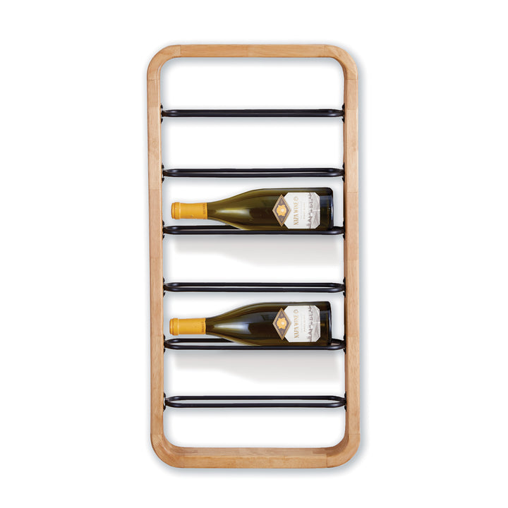 Modern Wall-Mounted 6-Bottle Wine Rack for Compact Storage