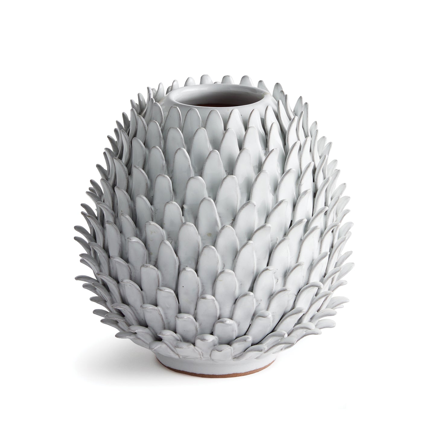 This Protea plant inspired vase is made by the hands of a skilled artisan. Each petal painstakingly applied, then glazed and fired. A true work of art for kitchen, living room or entryway.