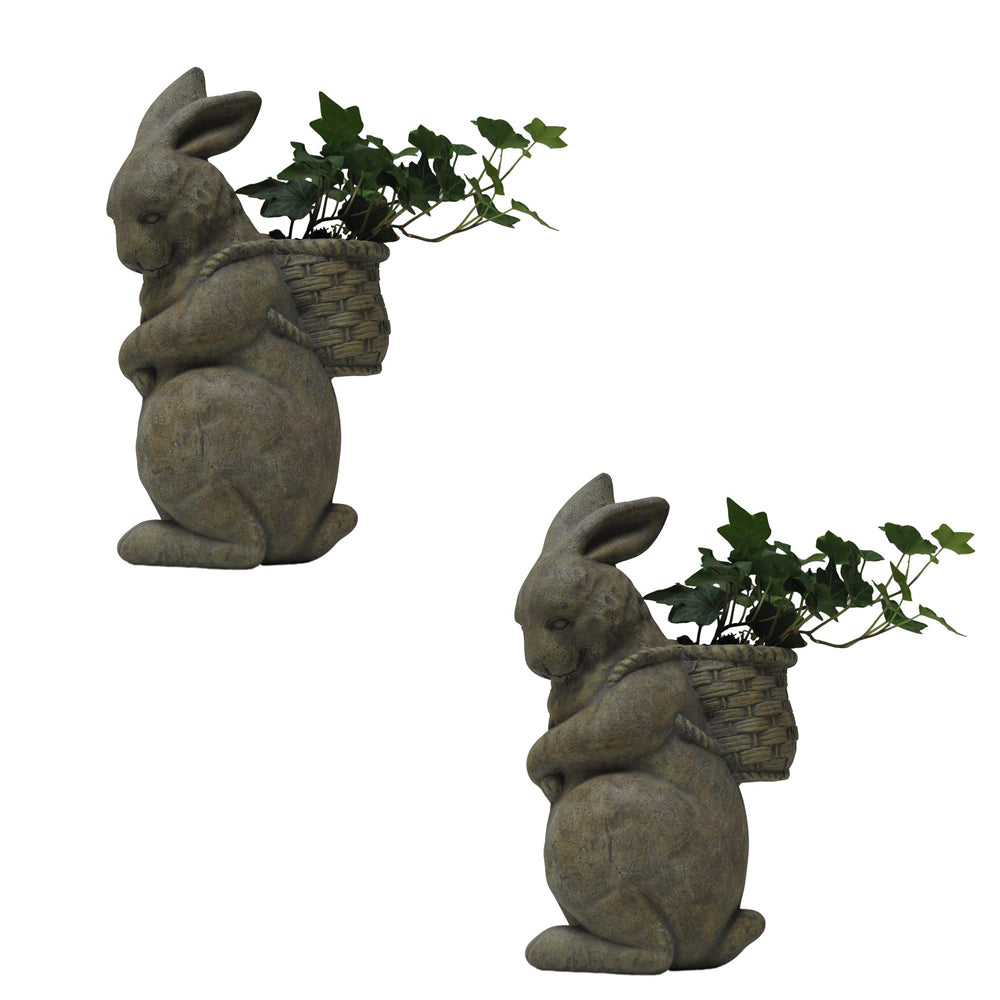 Garden Bunny Rabbit Planter Set of 2