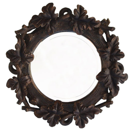 Round Oak Leaf Mirror
