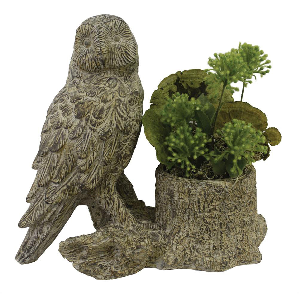 Owl Planter, Faux Wood