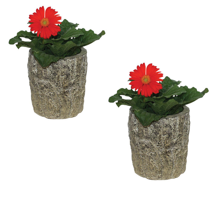 Lodge Style Tree Trunk Planter, Set of 2