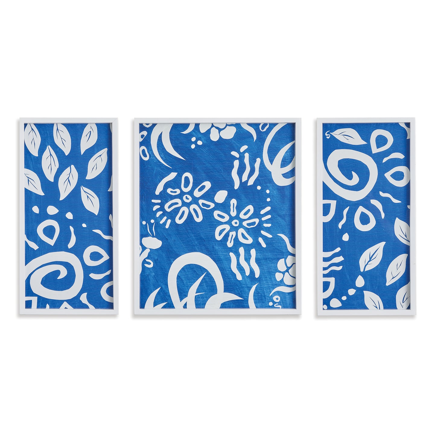 Experience the charming and lively cut-out designs of Susan Nastasic's original artwork with these Whimsical Coastal Wall Prints. Captivatingly showcased in simple white frames, these prints bring a refreshing splash of blue to any space. Perfect for a coastal aesthetic or to add a touch of playfulness to your decor.