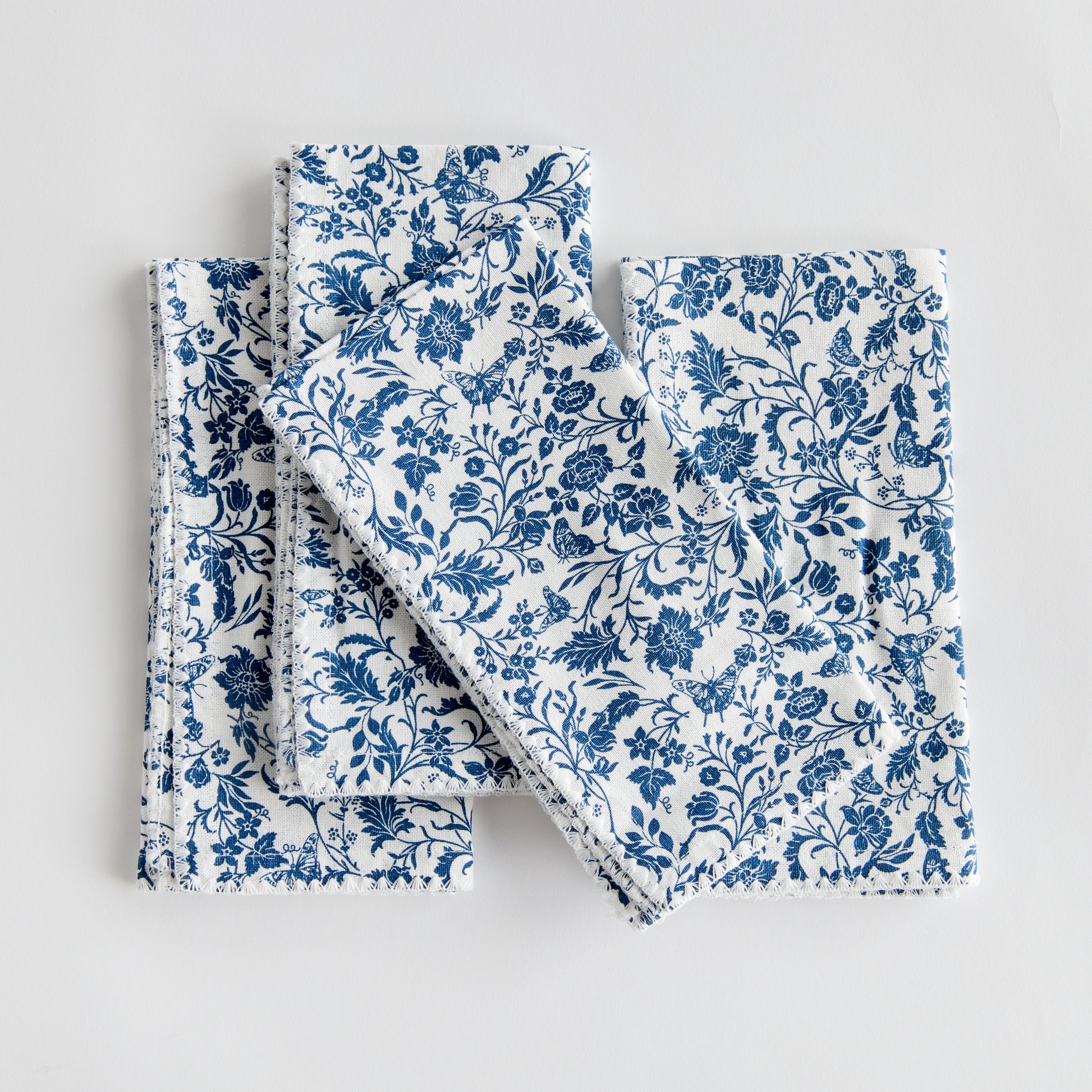 Blue Cotton Napkins, Set Of 4