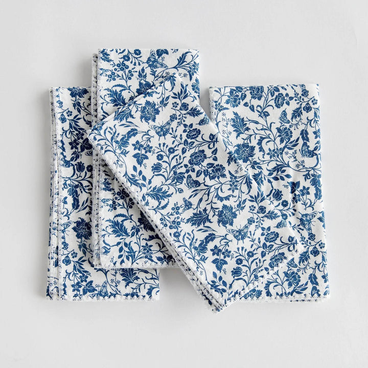 Blue Cotton Napkins, Set Of 4