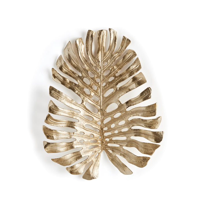 Gold Small Leaf Wall Decor Cast Aluminum Statement Accent