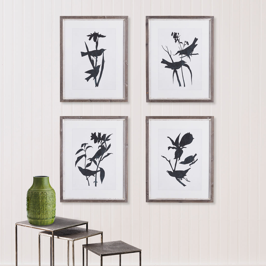 Bird Silhouette Prints, Set Of 4