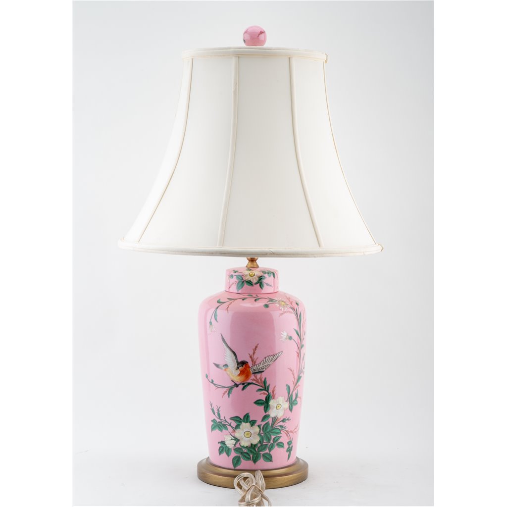 Khom Pink Floral Pattern Table Lamp