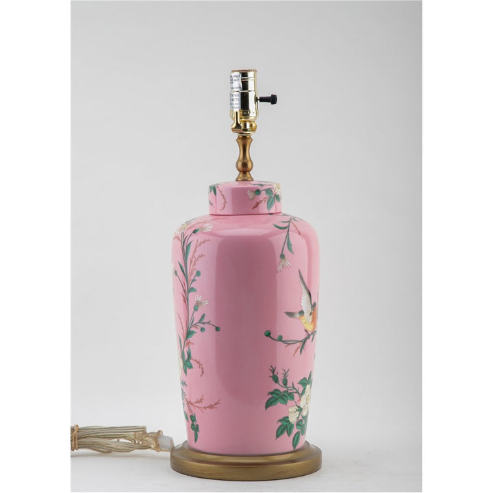 Khom Pink Floral Pattern Table Lamp