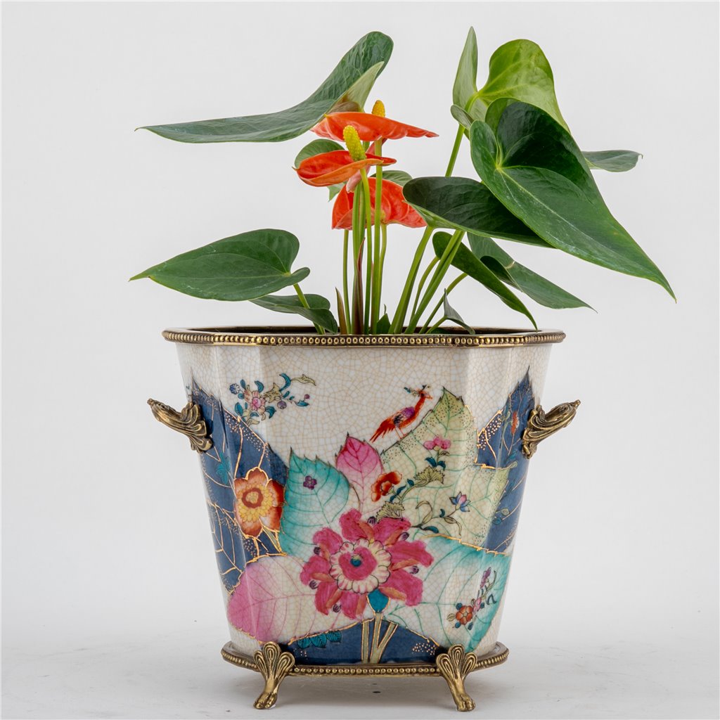 Ormolu Floral Planter with Bronze