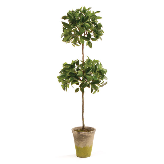 100% realistic- a perfect copy of the ficus topiary. This drop-in is a no-maintenance work of art. Complete with a well-suited pot, it makes for a great gift.