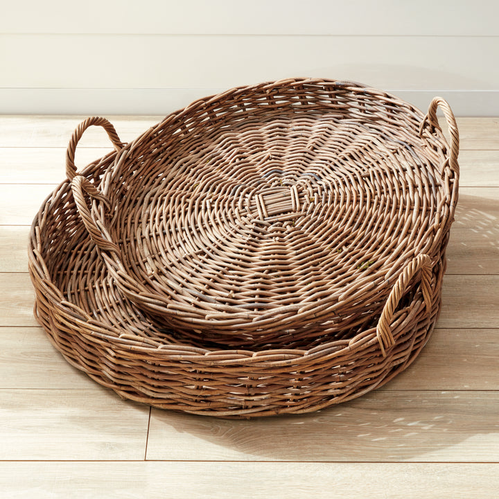 Sabad Extra Large Low Round Baskets, Set Of 2