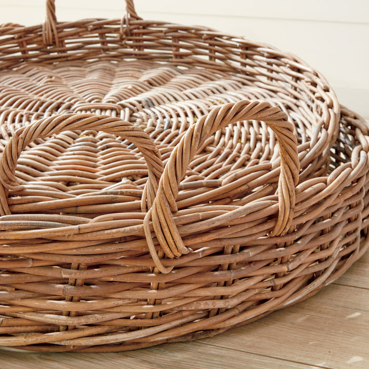 Sabad Extra Large Low Round Baskets, Set Of 2