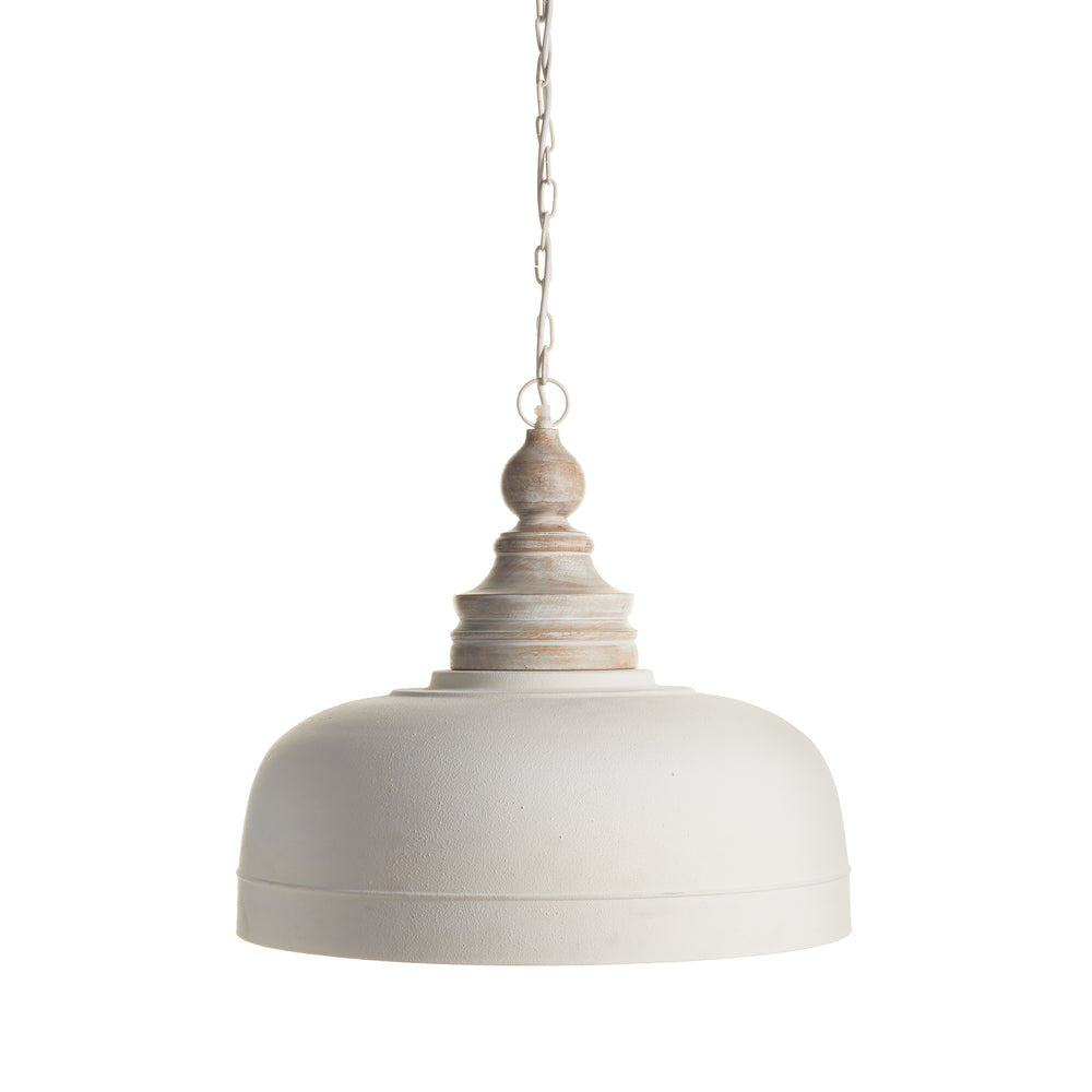 Elegant White and Gold Wood Pendant Light