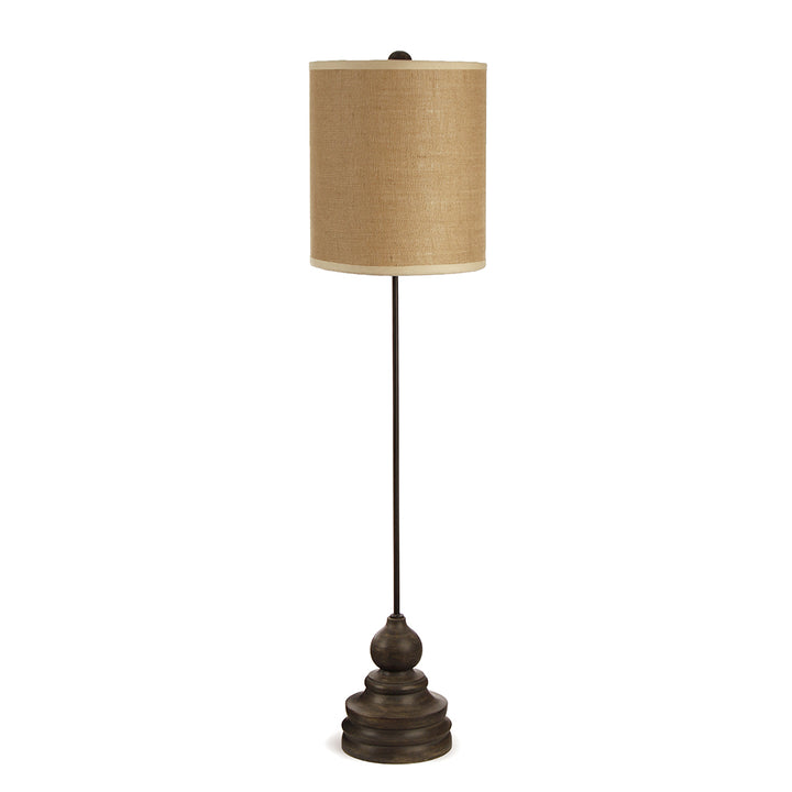 Tall Distressed Black Table Lamp