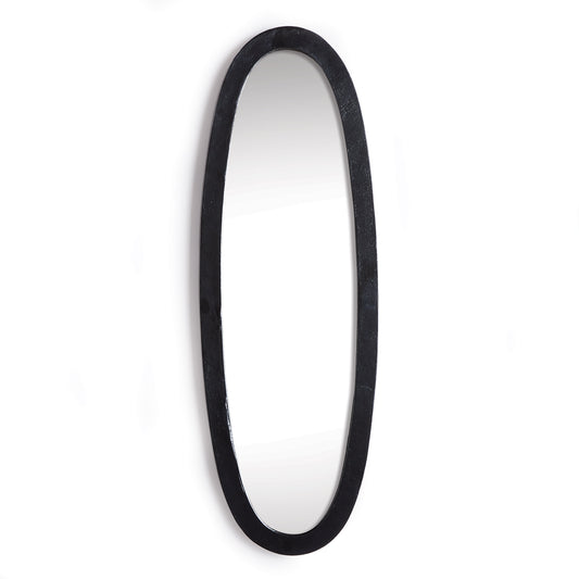 At nearly 40 inches high, this mirror is made for the open concept space. In a textured matte black finish, it adds a handsome look and simple profile. A beautiful addition to powder room, bedroom or foyer.