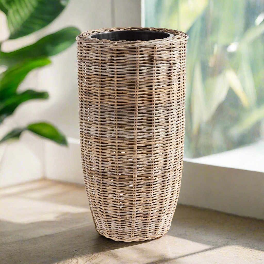 Small Rattan Planter, Natural