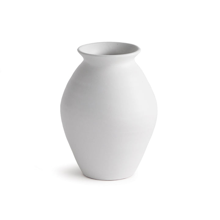 Small White Hand Thrown Terracotta Vase Matte Glaze Accent