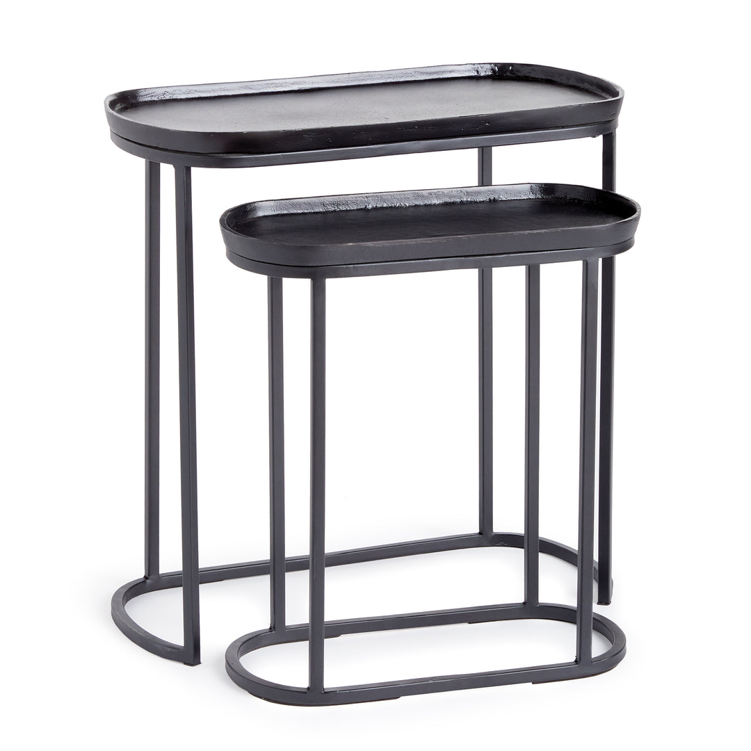 Ziva Black End Tables, Set Of 2