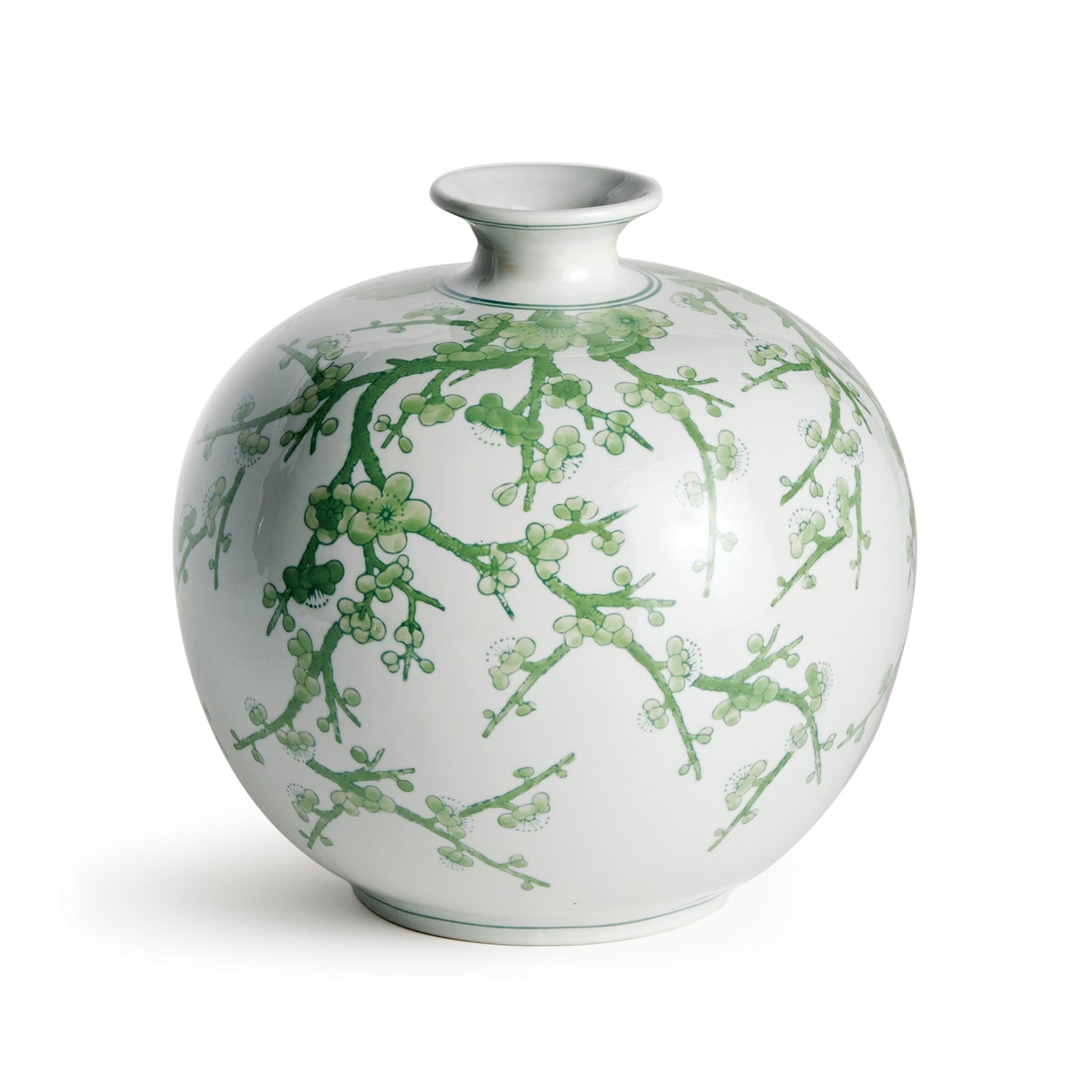 A classic chinoiserie in shades of green & white. How refreshing! The color green is known to have a harmonizing, balancing effect, and is an inspired design choice for this traditional vase. A welcome addition, adding stability and calm to the well-appointed bookshelf, mantel or entry console.