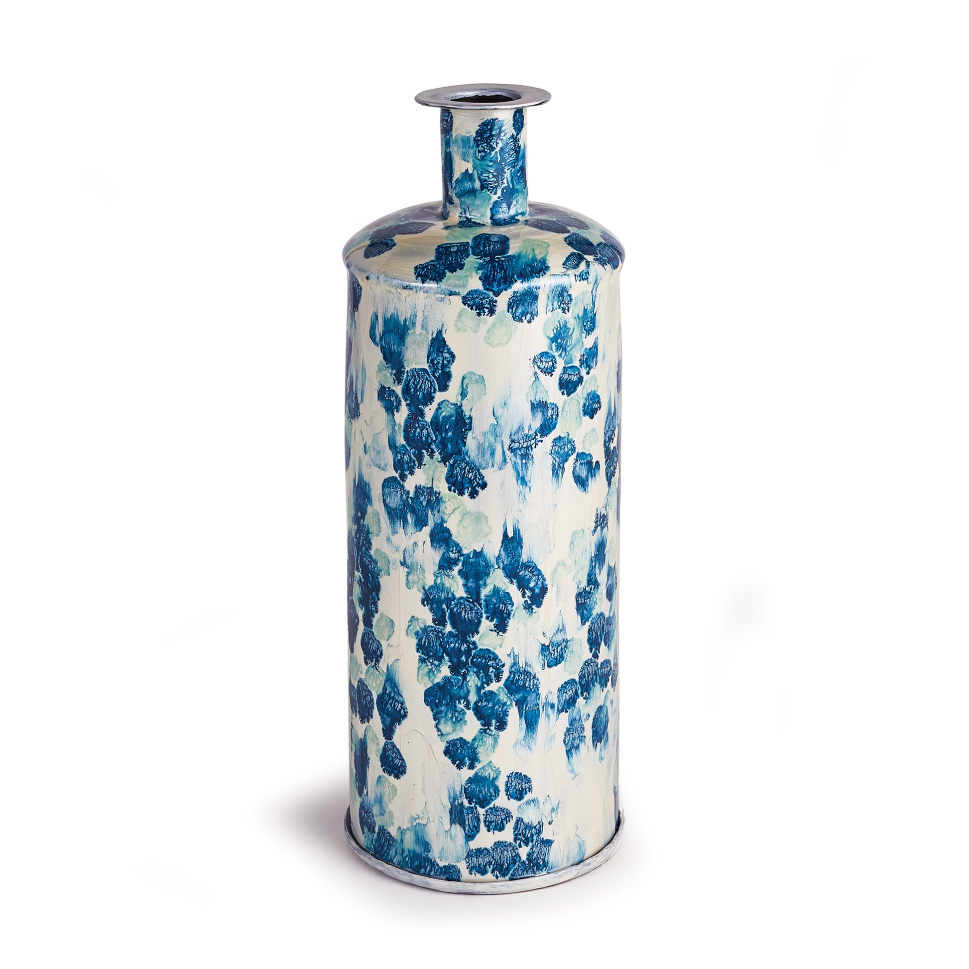 In a clever use of enameled iron, this lightweight, elongated beauty is painted by hand. With a floral pattern taken directly from nature. Simple elegance defined.