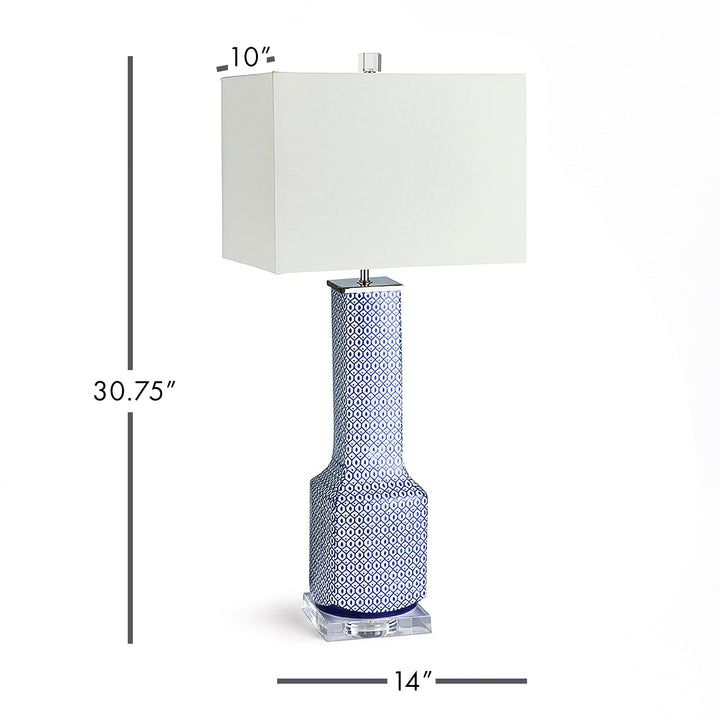 Enhance any transitional space with this beautiful table lamp that features a unique design and elegant texture. The ceramic base adds sophistication while the linen shade provides a soft, warm glow. This stunning piece is the perfect addition to elevate the style of any room, with its timeless Asian theme.