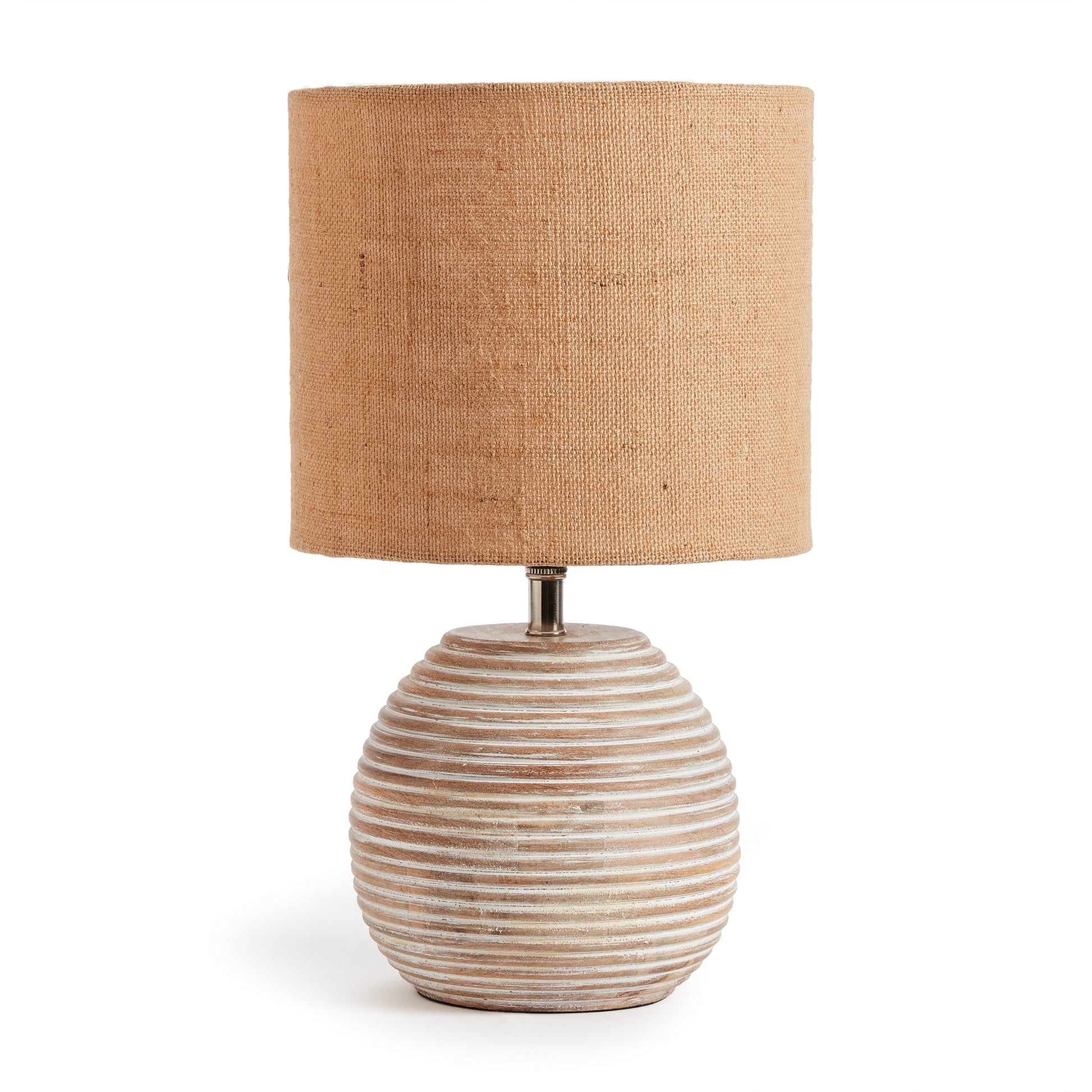 The petite shape makes the Maddie Lamp ideal for kitchen or small workspace. The whitewashed, mango wood Base and natural linen shade give it an elegant touch.