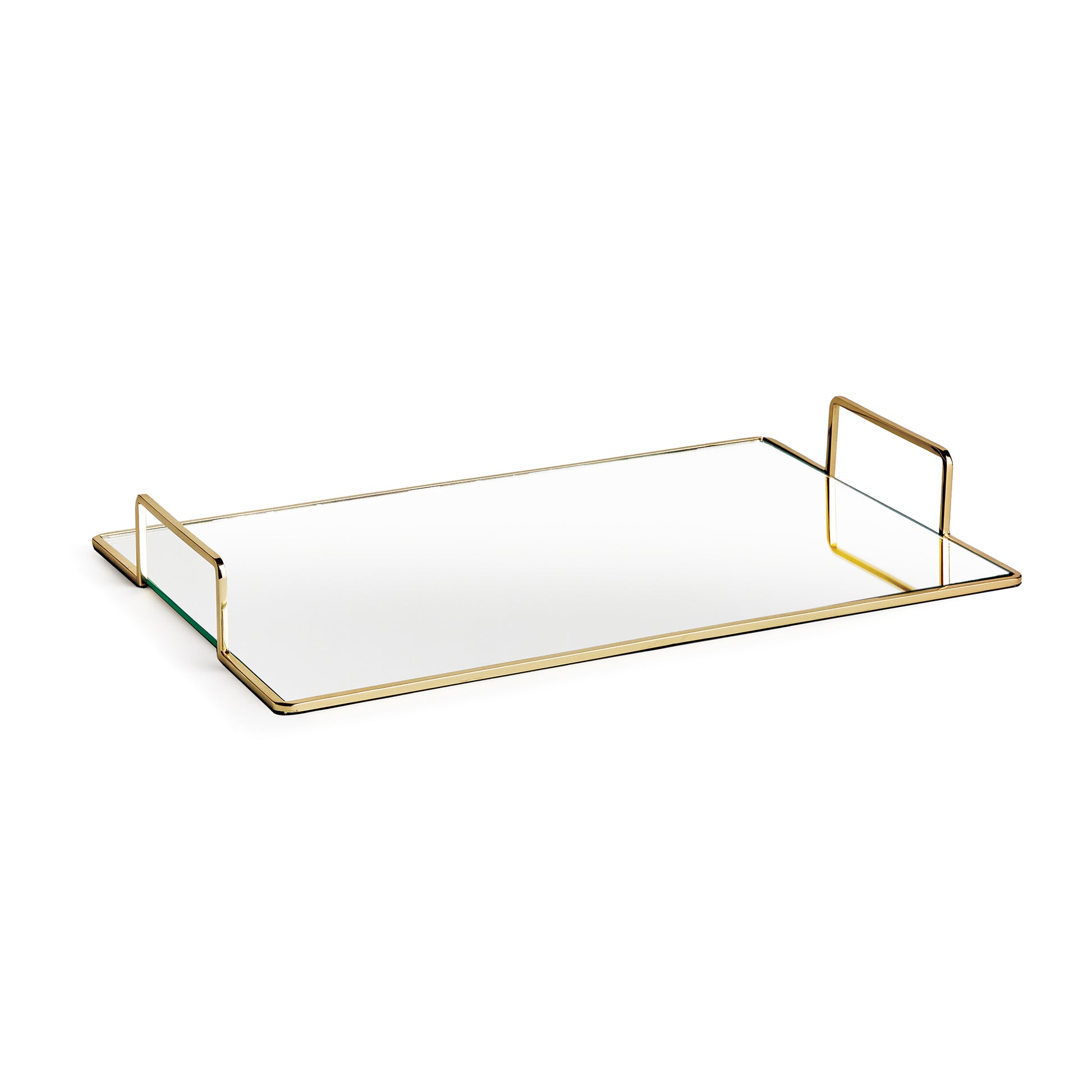 Smooth and streamlined, this mirrored tray is a clean and modern accent. Add to ottoman, side table or even the kitchen counter for a sleek look.