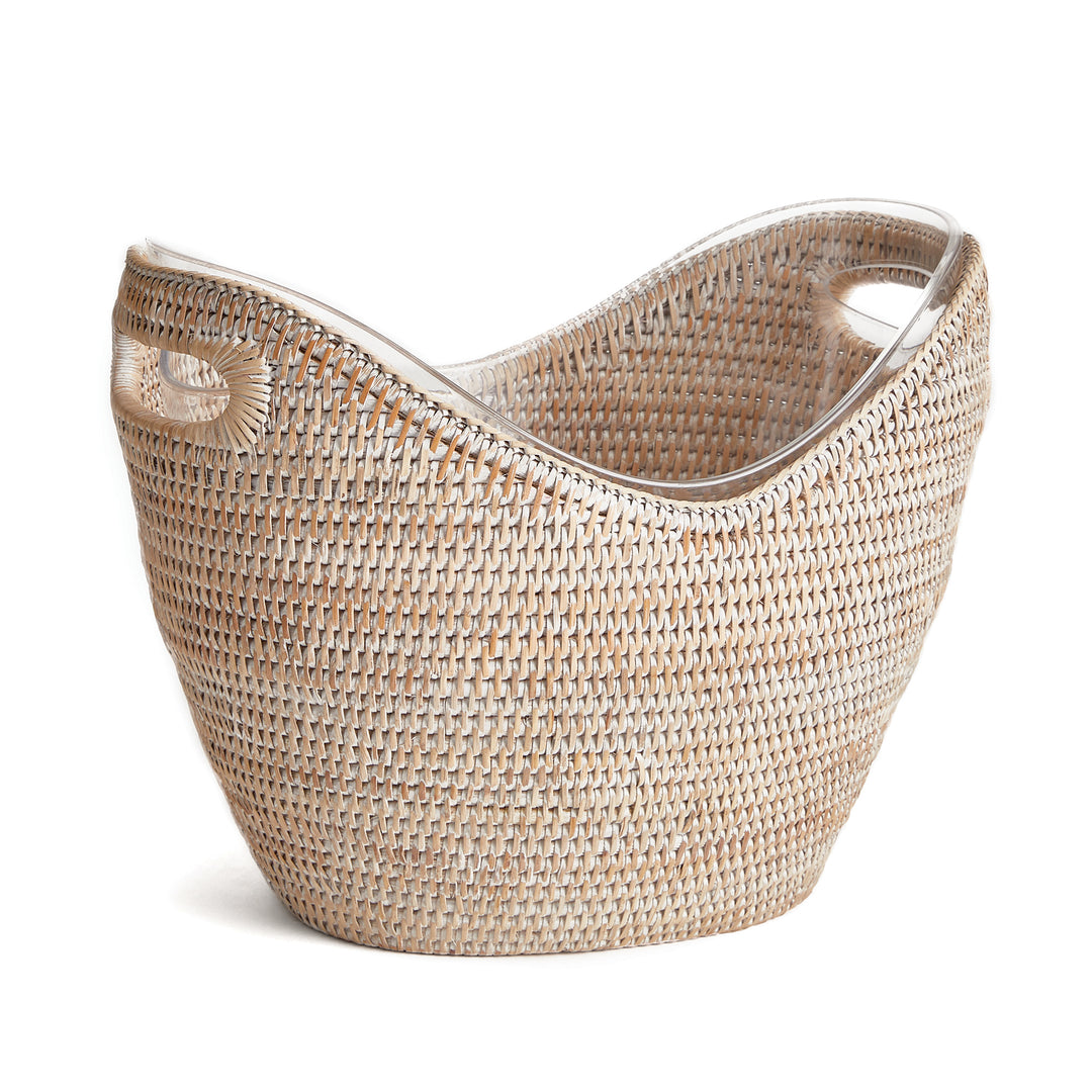 Burma Whitewash Rattan Beverage Tub Large