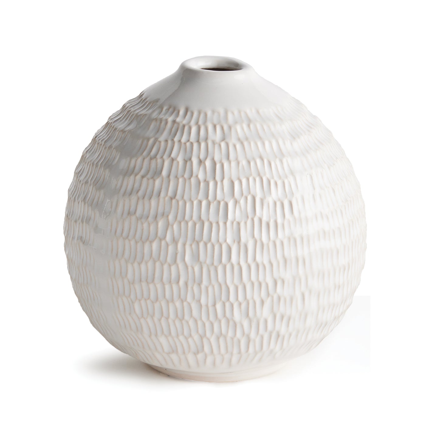 With an etched pattern created by a potter's tool, this vase is made with an artisan feel. Simply stunning on it's own, or with your favorite faux stems.